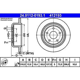 ATE Bromsskiva 24.0112-0193.1
