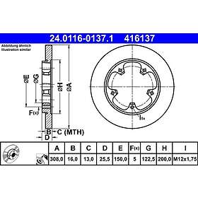ATE Bromsskiva 24.0116-0137.1