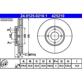 ATE Bromsskiva 24.0125-0210.1