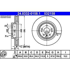 ATE Bromsskiva PowerDisc 24.0332-0158.1