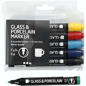 Glass & Porcelain Markers Standard Colors 1-3mm 6-pack