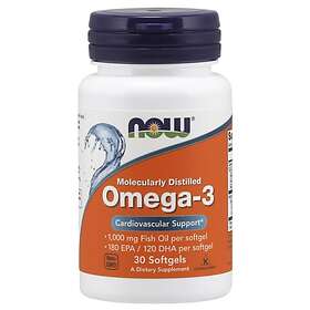 Now Foods Molecularly Distilled Omega-3 30 Kapslar