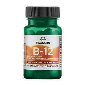 Swanson Vitamin B-12 Methylcobalamin 5000mcg 60 Tabletter
