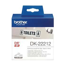 Brother DK-22212 ETIKETTER 62MMX15.24M VIT PLASTFILM