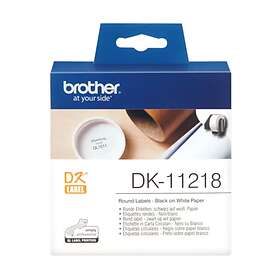 Brother DK-11218 ROUND Etikett labels Rund ø24 För white paper QI (1000) 24mm