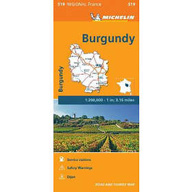 Bourgogne Michelin 519 Delkarta Frankrike