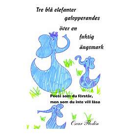 Tre Små Elefanter Galopperandes Över En Fuktig Ängsmark