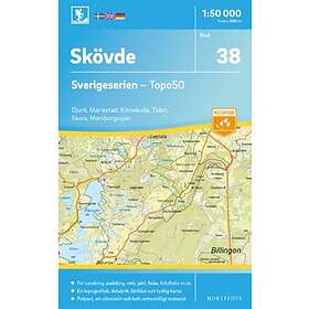 38 Skövde Sverigeserien Topo50 : Skala 1:50 000