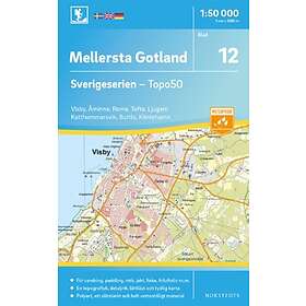 12 Mellersta Gotland Sverigeserien Topo50 : Skala 1:50 000