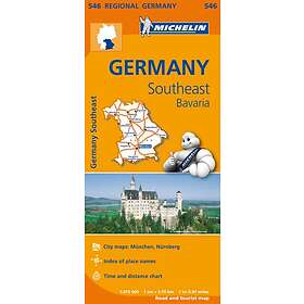 Bayern Michelin 546 Delkarta Tyskland : 1:375000