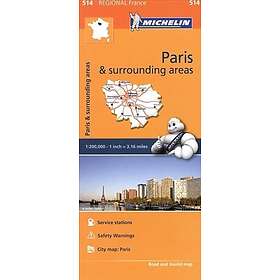 Ile De France Michelin 514 Delkarta Frankrike