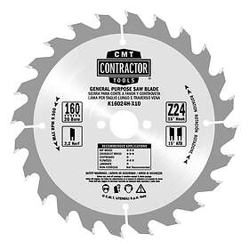 CMT Sågklinga för trä Contractor; 160x2.2x20; Z24; 15°