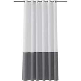 GoodHome Graphene White & Anthracite Bicolor Shower Curtain (L) 200cm