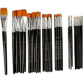 Creativ Company Gold Line Konstnärspenslar Platt 2-24mm No 0-20 84st