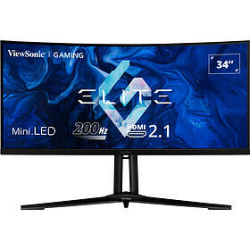 ViewSonic XG341C-2K 34” Ultrawide WQHD 200Hz Curved Mini LED HDMI 2.1 Gaming Monitor
