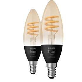 Philips Hue White Ambiance Filament E14 Candle 350lm 4500K 4.6W 2-pack (Dimbar)