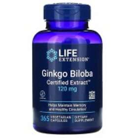 Life Extension Ginkgo Biloba Certified Extract 120mg 365 Capsules