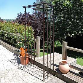 LMOULIN Arche de Jardin pergola en fer vieilli tubes carrés petit modèle Marron