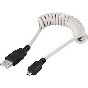 Deltaco USB A - USB Micro-B (Spiral) 2.0 1m