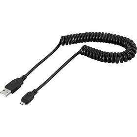 Deltaco USB A - USB Micro-B (Spiral) 2.0 2m