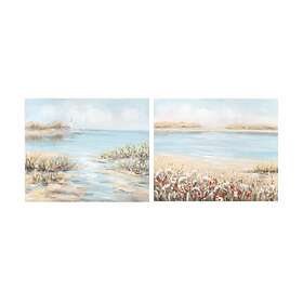 DKD Home Decor Maleri Strand Middelhavet (100 x 3,7 x 80 cm) (2 enheder)