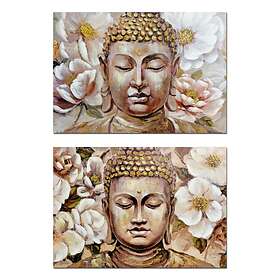 DKD Home Decor Maleri Buddha Orientalsk (2 enheder) (100 x 3 x 70 cm)