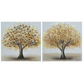 DKD Home Decor Maleri Træ (40 x 2,5 x 40 cm) (2 pcs)