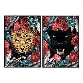 DKD Home Decor Maleri Tropisk Jungle (53 x 4,3 x 73 cm) (2 enheder)