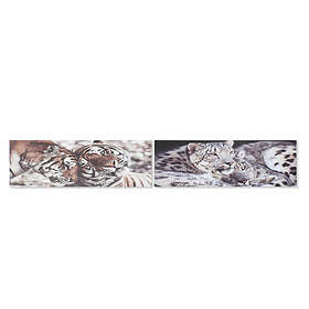 DKD Home Decor Maleri Fyrretræ Tiger Lærred (2 pcs) (135 x 2,5 x 45 cm)