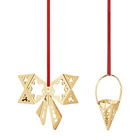 Georg Jensen 2022 Holiday Ornament Set Bow & Cone Décoration de Noël
