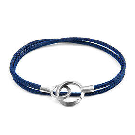 Anchor & Crew Bracelet Montrose Argent Et Corde Bleu Marine