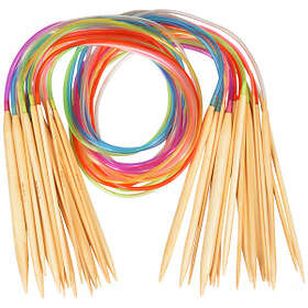 Infinity Hearts Rundstickor Set Bambu Natur/Print 80cm 2-10mm 18 sto