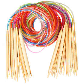 Infinity Hearts Rundpinner Set Bambu Natur/Print 120cm 2-10mm 18 st