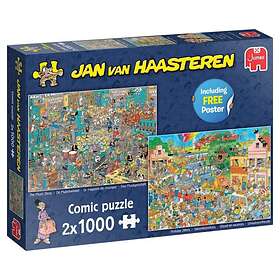 Jan Van Haasteren Puslespill Music Shop & Holiday Jitters 2x1000 brikker