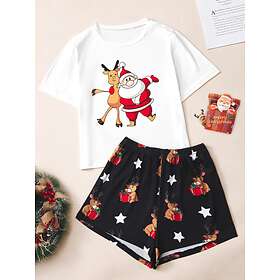 SHEIN T-shirt & Shorts PJ Set Jul Tryck