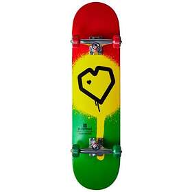 Blueprint Komplett Skateboard Spray Heart V2 (Rasta 2) Röd 8"
