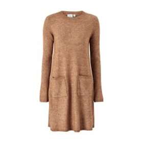 Vila Stickad klänning viCilia O-neck L/S A-line