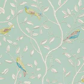 Sanderson Finches Duck Egg DOPWFI103