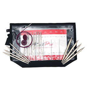 KnitPro Nova Metall Ändstickorset Mässing 60-80-100 cm 3,5-8 8st