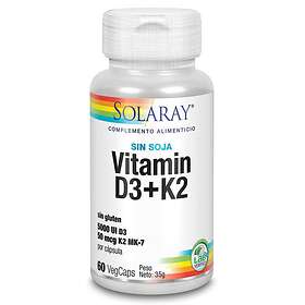 Solaray Vitamin D3+K2 60 Capsules