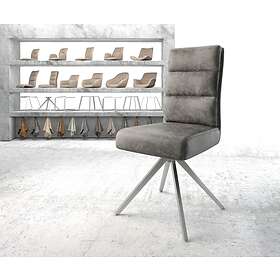 DELIFE Chaise-pivotante Pela-Flex gris vintage cadre croisé carré acier inoxydable