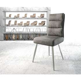 DELIFE Chaise-de-salle-à-manger Pela-Flex gris vintage 4-pieds conique acier inoxydable