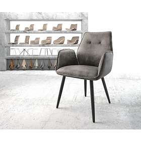 DELIFE Fauteuil Zoa-Flex gris vintage 4-pieds conique noir