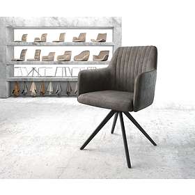 DELIFE Chaise-pivotante Greg-Flex anthracite vintage cadre croisé carré noir