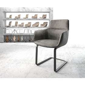 DELIFE Chaise de salle à manger Pejo-Flex gris vintage cantilever plat noir