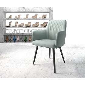 DELIFE Fauteuil Greg-Flex menthe rayures 4-pieds conique noir