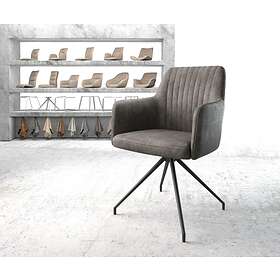 DELIFE Chaise-pivotante Greg-Flex anthracite vintage cadre croisé conique noir