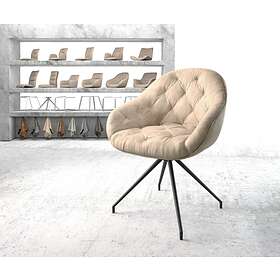 DELIFE Chaise-pivotante Gaio-Flex beige vintage cadre croisé conique noir