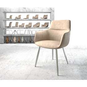 DELIFE Chaise de salle à manger Pejo-Flex beige vintage 4-pieds conique acier inoxydable