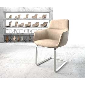 DELIFE Chaise de salle à manger Pejo-Flex beige vintage cantilever plat acier inoxydable